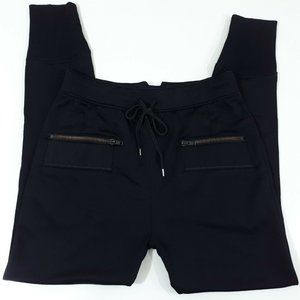 Zak Men's Black Drawstring Waist Zipper Pockets Slim Jogger Pants Size L